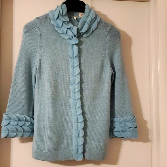 Anthropologie Sweaters - Anthropologie MOTH Swallows Twitter Wool Blue Cardigan Sweater - Sz M